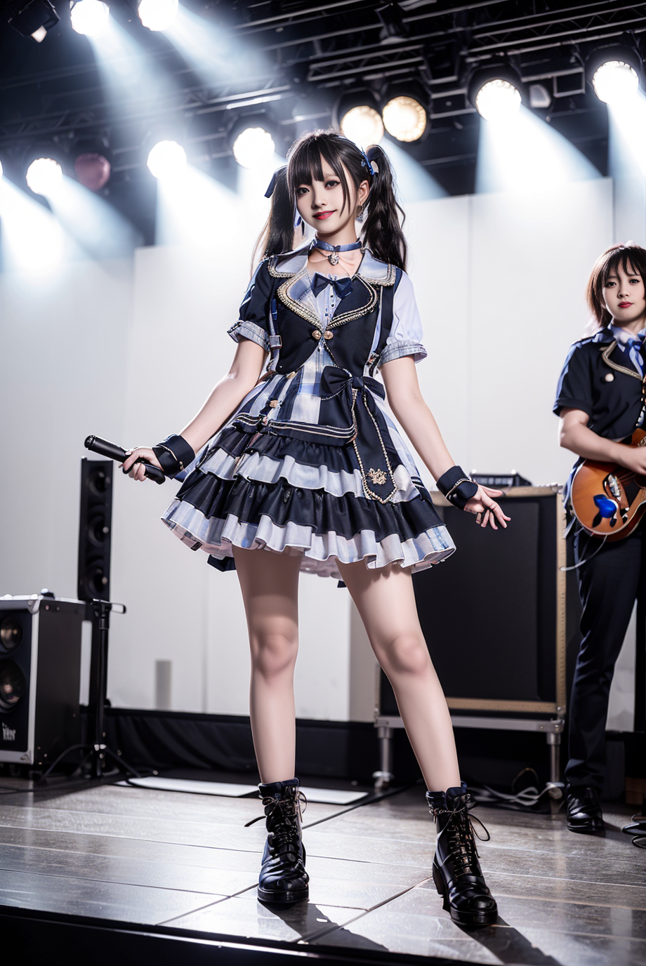 00105-590892885-realistic, photorealistic, masterpiece, best quality, idol_costume, boots, 1girl, solo, smile, idol, full body, looking at viewe.png